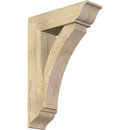 Ekena Millwork Thorton Traditional Rough Sawn Bracket w/ Offset Brace, Douglas Fir, 8"W x 26"D x 38"H BKT0806X26X38THR01RDF